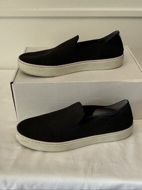 Rothy's Black Slip-On Loafers with White Sole